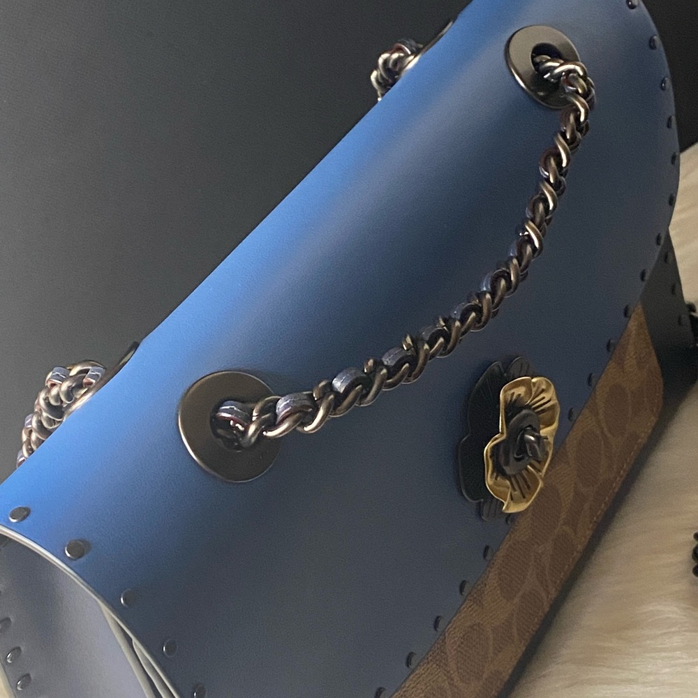 Coach Parker Crossbody Deep Blue with Rivets - Picture 4 of 16